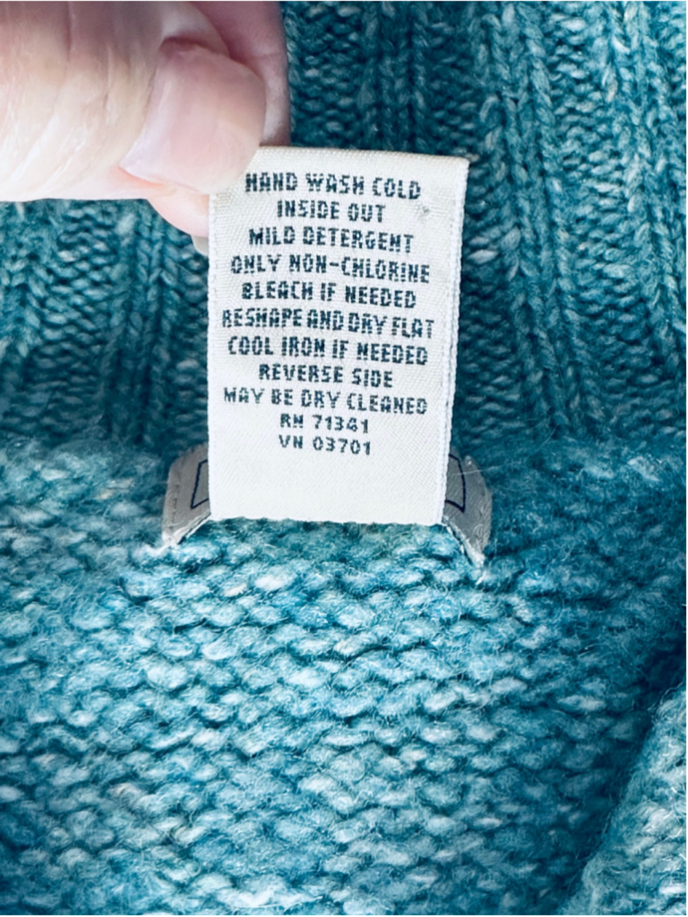 L.L.Bean Teal Cable Knit Button Shawl Collar Cardigan Sweater Women’s Medium - Picture 9 of 11